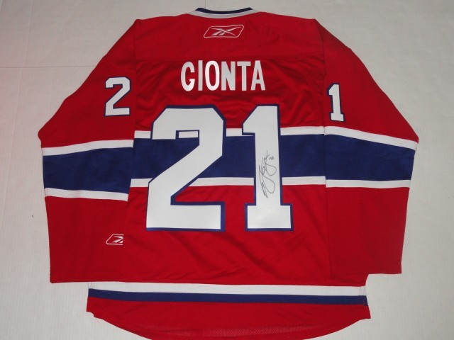 BRIAN GIONTA SIGNED REEBOK PREMIER MONTREAL CANADIENS JERSEY LICENSED
