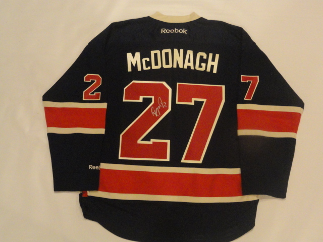 RYAN MCDONAGH SIGNED NEW YORK RANGERS HERITAGE JERSEY LICENSED PROOF JSA COA