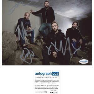 ‘Rise Against’ Full Band Signed 8x10 Photo ‘Tim Mcllrath +3’ ACOA PROOF