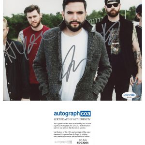 ‘A Day To Remember’ Full Band Signed 8x10 Photo ‘Jeremy McKinnon’ +3 ACOA PROOF