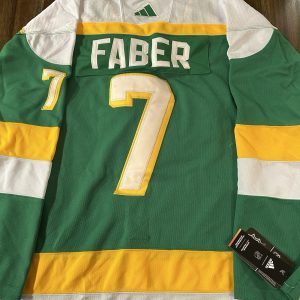 Brock Faber ‘MN Wild’ Stitched Jersey Size 52 Mens L BRAND New