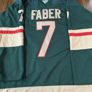 Brock Faber ‘MN Wild’ Stitched Jersey Size 52 Mens L BRAND New
