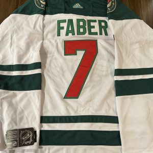 Brock Faber ‘MN Wild’ Stitched Jersey Size 52 Mens L BRAND New