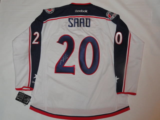 BRANDON SAAD SIGNED #20 RBK COLUMBUS BLUE JACKETS JERSEY JSA COA LICENSED