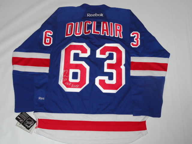 ANTHONY DUCLAIR SIGNED NEW YORK RANGERS HOME JERSEY THE DUKE LICENSED PROOF