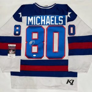 AL MICHAELS SIGNED K1 1980 TEAM USA JERSEY OLYMPICS JSA COA LICENSED