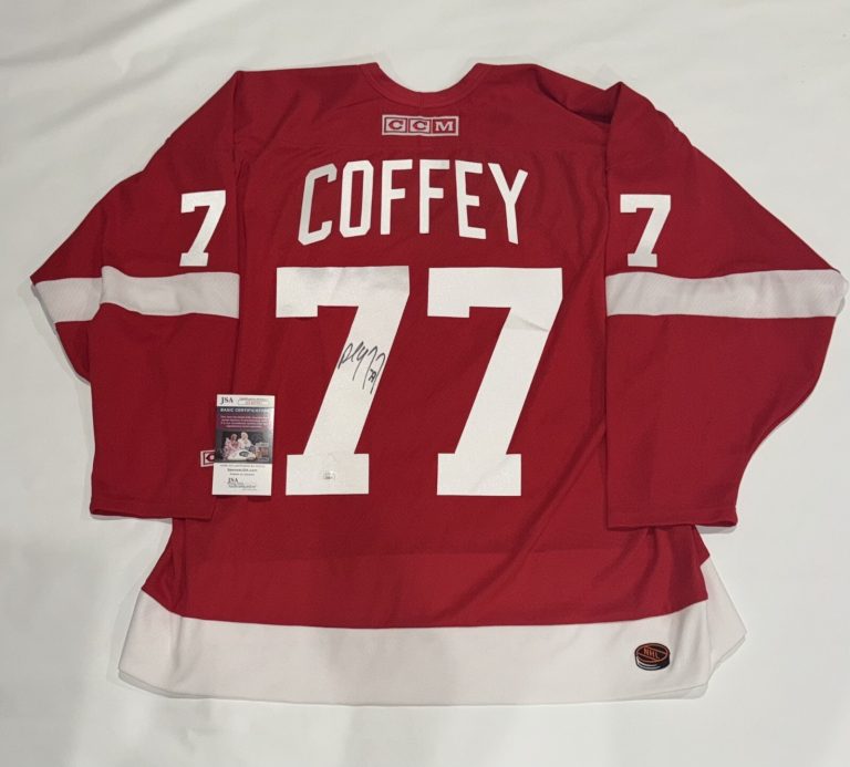 PAUL COFFEY SIGNED CCM DETROIT RED WINGS JERSEY LICENSED JSA COA