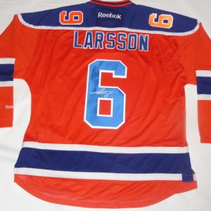 ADAM LARSSON SIGNED EDMONTON OILERS #6 ALTERNATE JERSEY LICENSED JSA COA