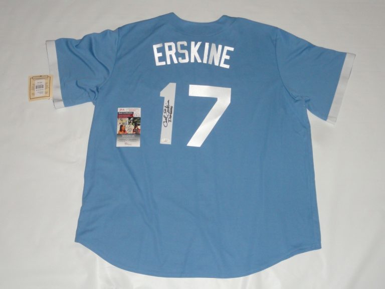 CARL ERSKINE SIGNED COOPERSTOWN BROOKLYN DODGERS JERSEY JSA COA LICENSED