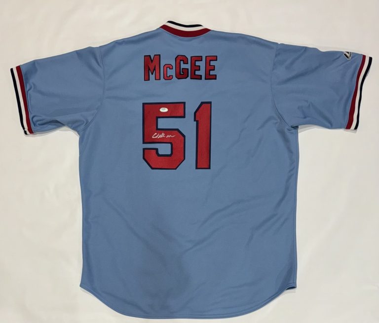 WILLIE MCGEE SIGNED ST. LOUIS CARDINALS COOPERSTOWN COLLECTION JERSEY PSA COA