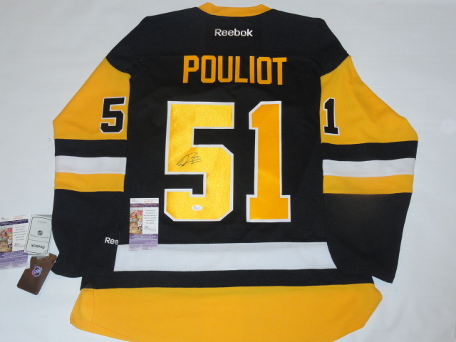 DERRICK POULIOT SIGNED PENGUINS ADIDAS 2016 STANLEY CUP JERSEY JSA COA