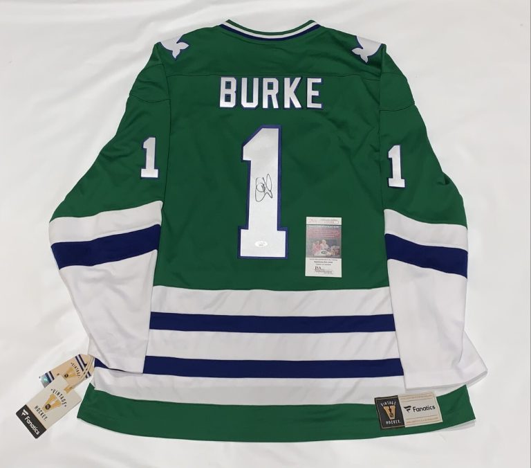 SEAN BURKE SIGNED FANATICS HARTFORD WHALERS CCM #1 JERSEY LICENSED JSA COA
