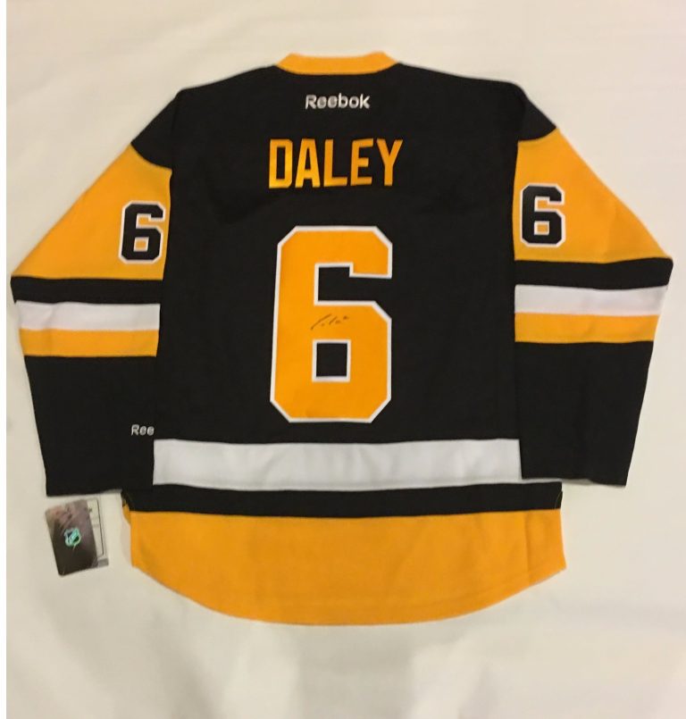 TREVOR DALEY SIGNED PENGUINS ADIDAS 2017 STANLEY CUP JERSEY JSA COA 2016