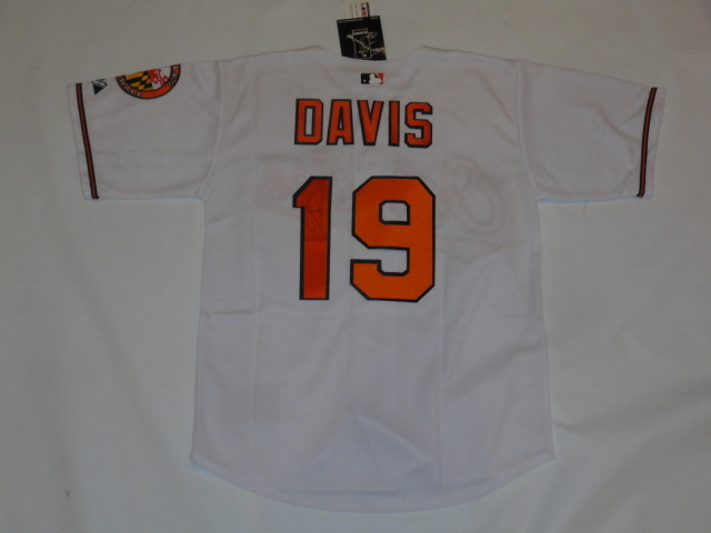CHRIS DAVIS SIGNED #19 BALTIMORE ORIOLES JERSEY CRUSH AUTOGRAPHED LICENSED