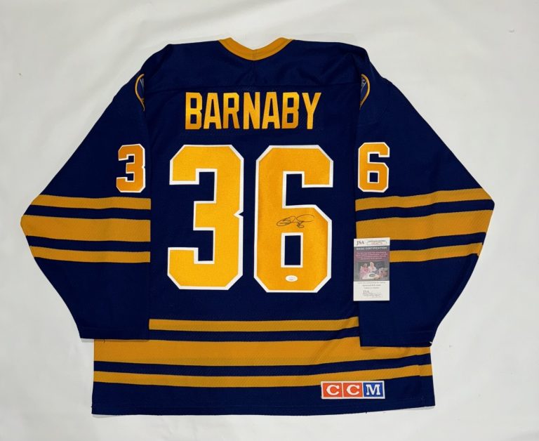 MATTHEW BARNABY SIGNED VINTAGE CCM BUFFALO SABRES JERSEY LICENSED JSA COA