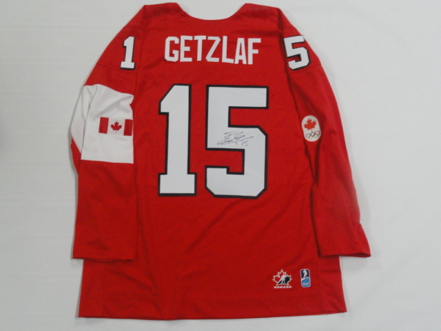 RYAN GETZLAF SIGNED 2014 TEAM CANADA OLYMPIC JERSEY LICENSED GOLD MEDAL JSA COA