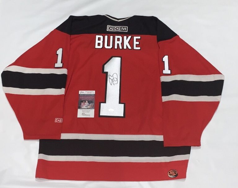 SEAN BURKE SIGNED NEW JERSEY DEVILS CCM #1 JERSEY LICENSED JSA COA