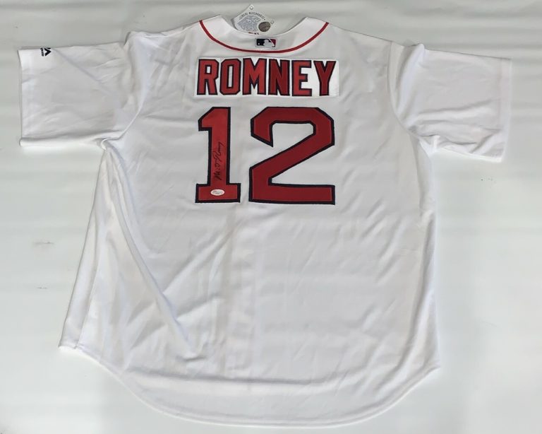MITT ROMNEY SIGNED #12 BOSTON RED SOX JERSEY 2012 PRESIDENT JSA COA LICENSED