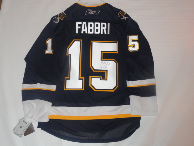 ROBBY FABBRI SIGNED RBK ST. LOUIS BLUES ALTERNATE JERSEY LICENSED JSA COA