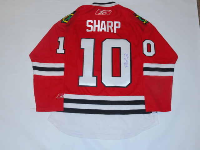 PATRICK SHARP SIGNED CHICAGO BLACKHAWKS 2013 STANLEY CUP LICENSED JERSEY JSA COA