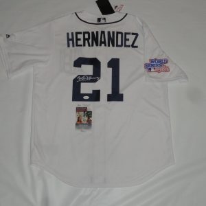 WILLIE HERNANDEZ SIGNED DETROIT TIGERS 1984 WORLD SERIES JERSEY LICENSED JSA COA