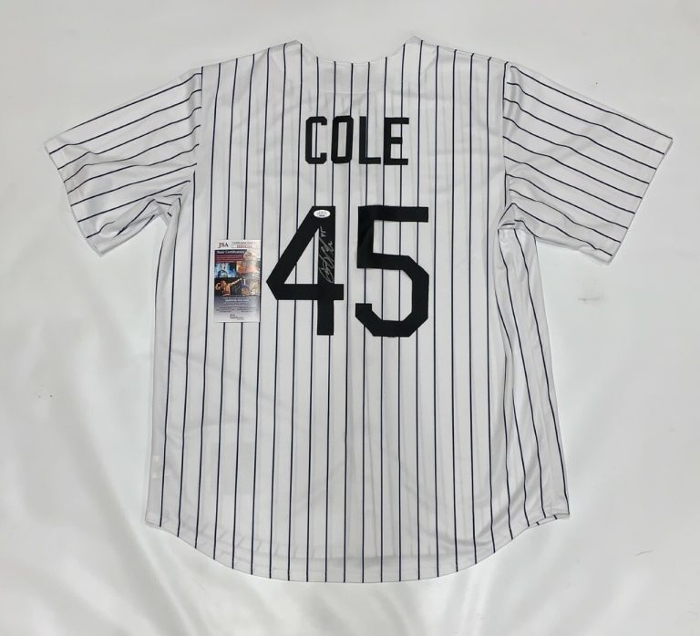 GERRIT COLE SIGNED #45 NEW YORK YANKEES COOPERSTOWN COLLECTION JERSEY JSA COA