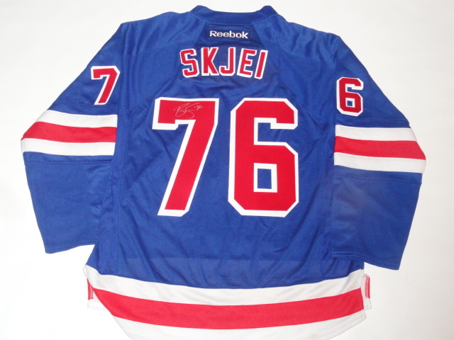 BRADY SKJEI SIGNED RBK NEW YORK RANGERS #76 HOME JERSEY PROOF JSA COA LICENSED