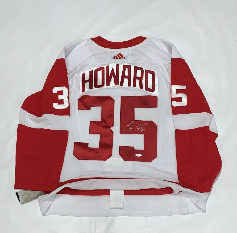 JIMMY HOWARD SIGNED DETROIT RED WINGS ADIDAS CLIMALITE JERSEY LICENSED JSA COA