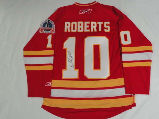 GARY ROBERTS SIGNED RBK CALGARY FLAMES 1989 STANLEY CUP JERSEY LICENSED