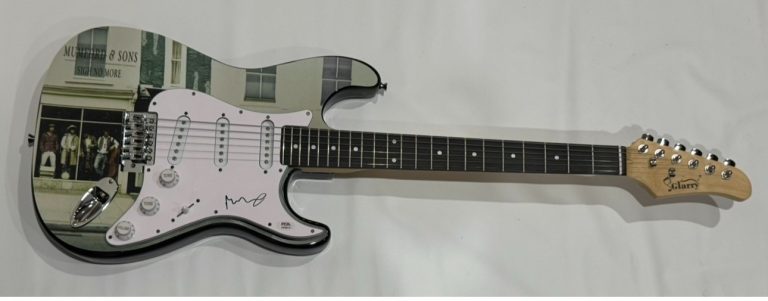 MARCUS MUMFORD SIGNED CUSTOM MUMFORD & SONS SIGH NO MORE ELECTRIC GUITAR PSA COA