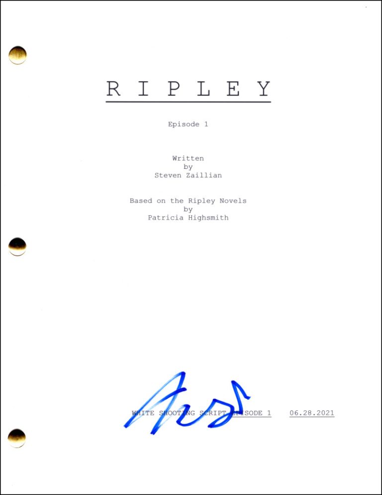 ANDREW SCOTT SIGNED AUTOGRAPH RIPLEY FULL PILOT SCRIPT SCREENPLAY – TOM RIPLEY COLLECTIBLE MEMORABILIA