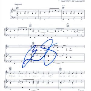 Brad Paisley Signed Autograph Remind Me Sheet Music - Country Music Superstar