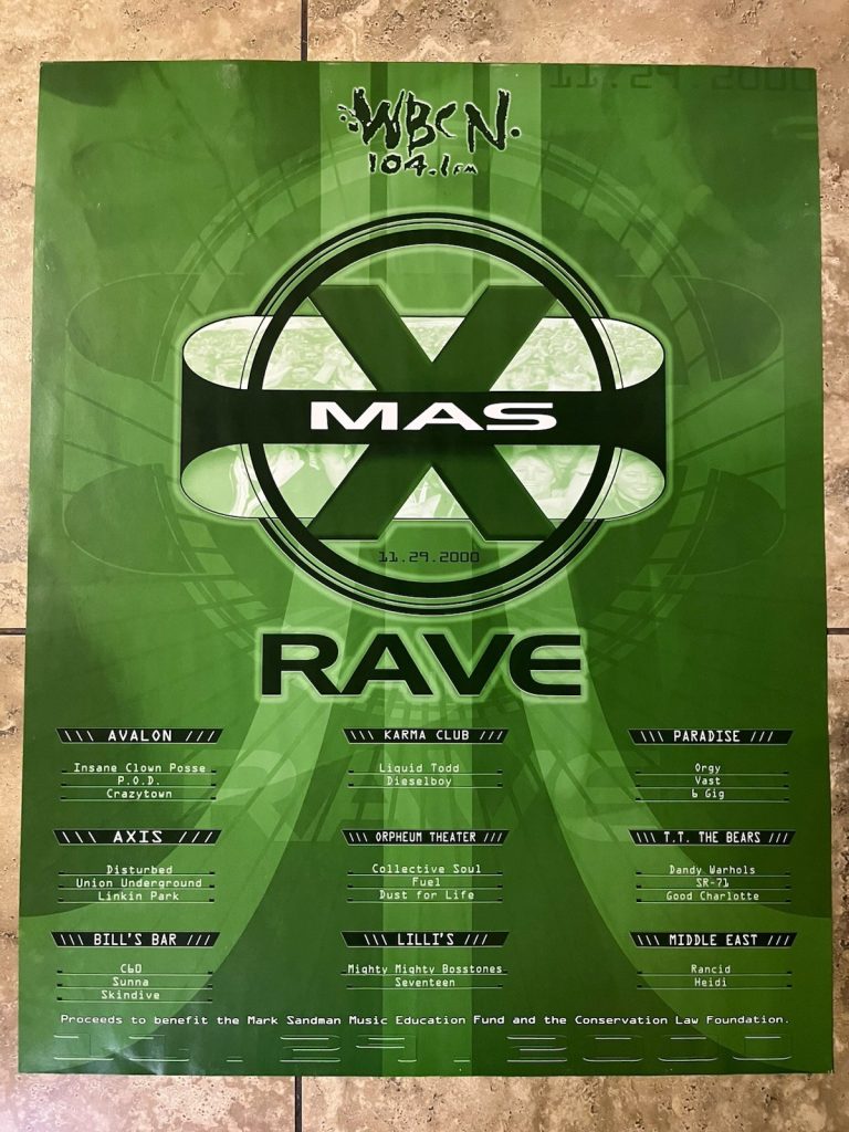 WBCN 2000 Rave 22“ X 28“ Promo Poster, Icp, Disturbed, Linkin Park, Orgy POD 401