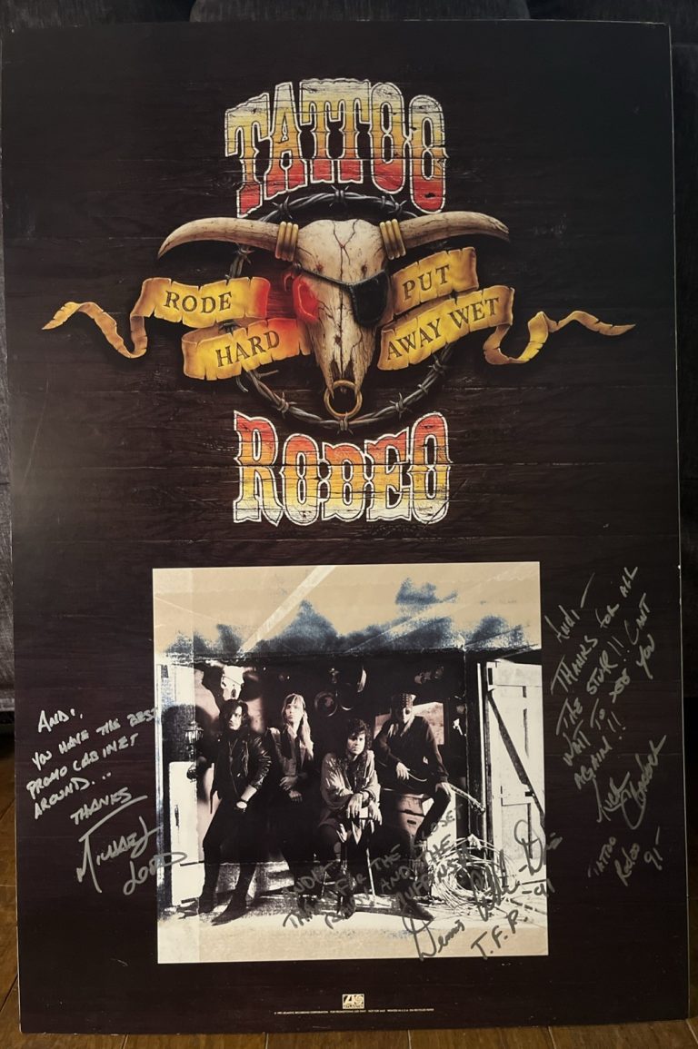 Tattoo Rodeo 1991, 24“ X 36“ Band Signed Autographed Mounted Poster READ