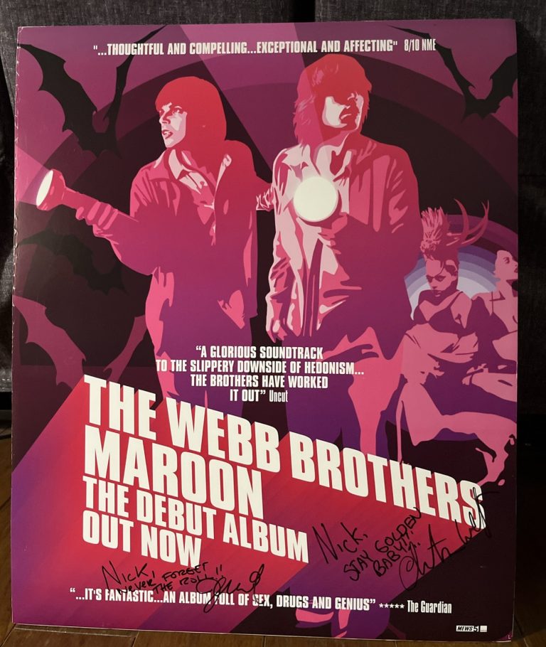 The Web Brothers Debut Album Band Signed 19 1/2” X 24” Mounted Poster