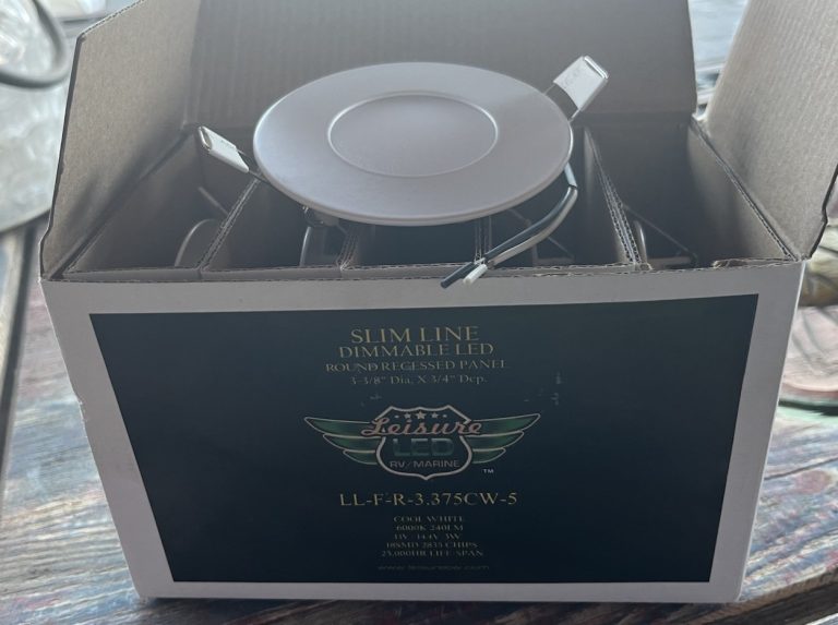 LEISURE 5 Pack 12V  RV/ Boat Light Fixtures LED 6000K Slimline Dimmable 3 3/8