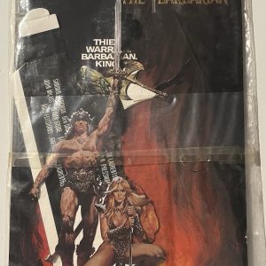 NOS 82 CONAN THE BARBARIAN Store Display Counter Top Movie VHS Standee D22