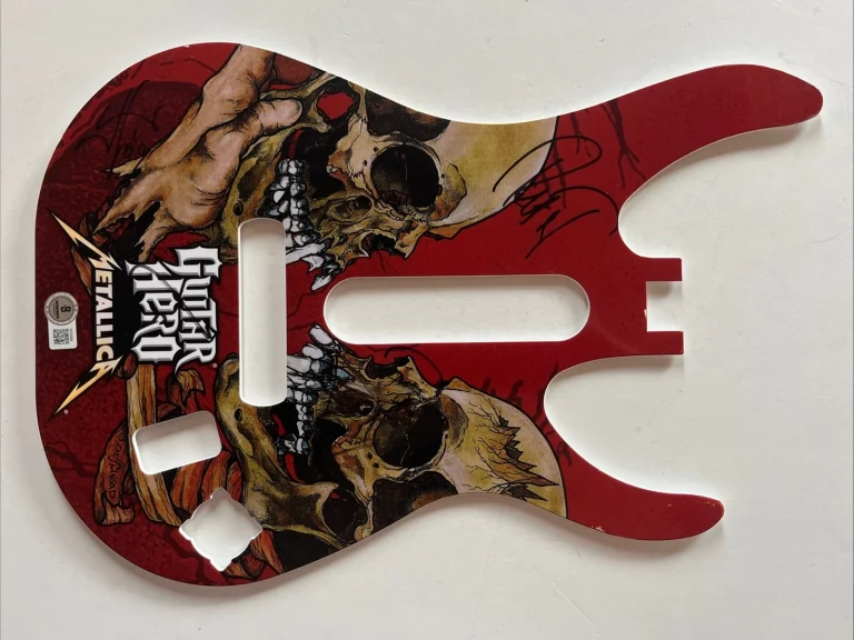 Metallica Band Signed Autographed Guitar Hero Pickguard BAS Certified