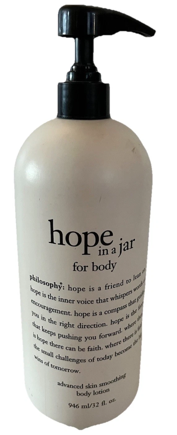 PHILOSOPHY HOPE IN A JAR SKIN SMOOTHING BODY LOTION 32 FL OZ 3/4 FULL COLLECTIBLE MEMORABILIA