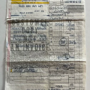 Billy Gibbons ZZ Top 1981 Rental Car Receipt Signed Full Name (Carbon Copy) #3