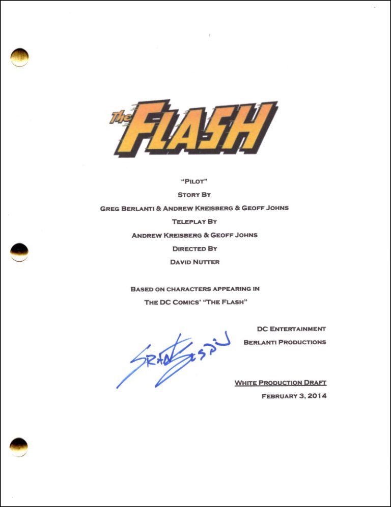 Grant Gustin Signed Autograph The Flash Full Pilot Script Screenplay Barry Allen