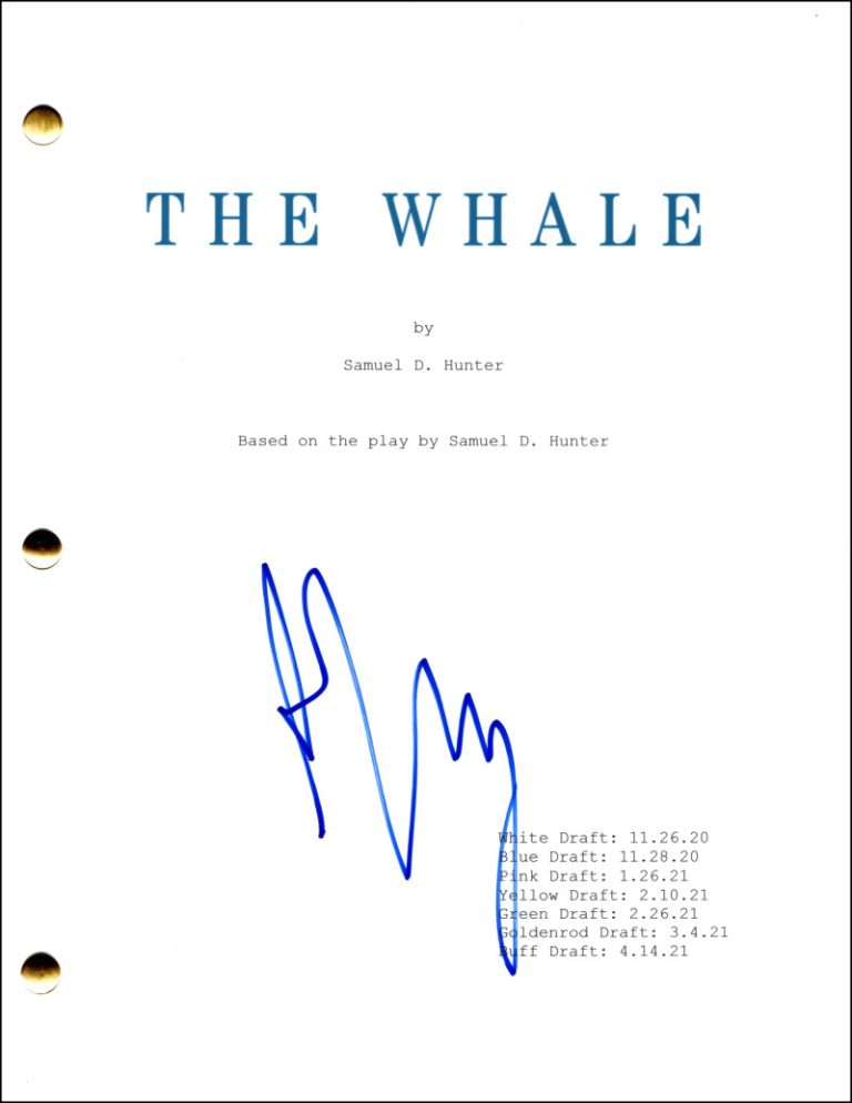 Darren Aronofsky Signed Autograph The Whale Full Movie Script - Brendan Fraser