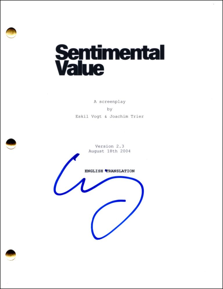 Elle Fanning Signed Autograph Sentimental Value Full Movie Script Screenplay