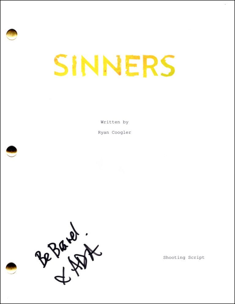 Autumn Durald Arkapaw Signed Autograph Sinners Full Movie Script Screenplay