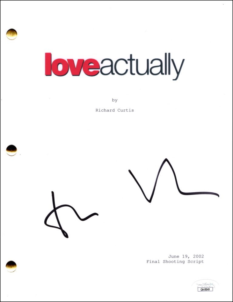 Hugh Grant Signed Autograph Love Actually Full Movie Script Screenplay - JSA COA