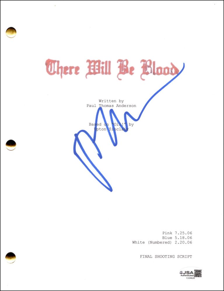 Paul Thomas Anderson Signed Autograph There Will Be Blood Full Movie Script JSA