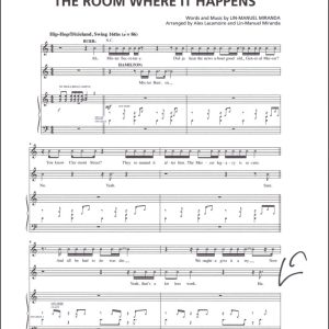 Lin-Manuel Miranda Signed Autograph Hamilton Room Where It Happens Sheet Music