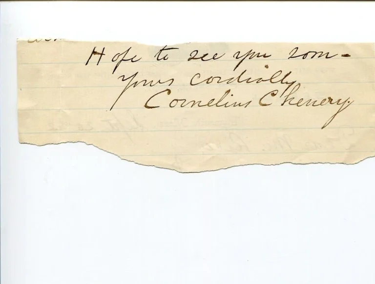 Cornelius Chenery Boston Harvard Photographer & Choir Master Signed Autograph