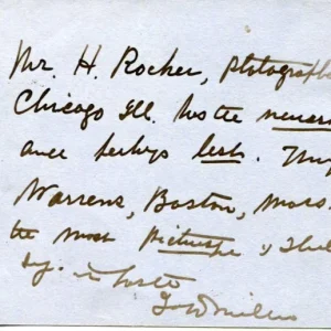 Unknown Photographer Signed Autograph 1879 Note Henry Rocher Content