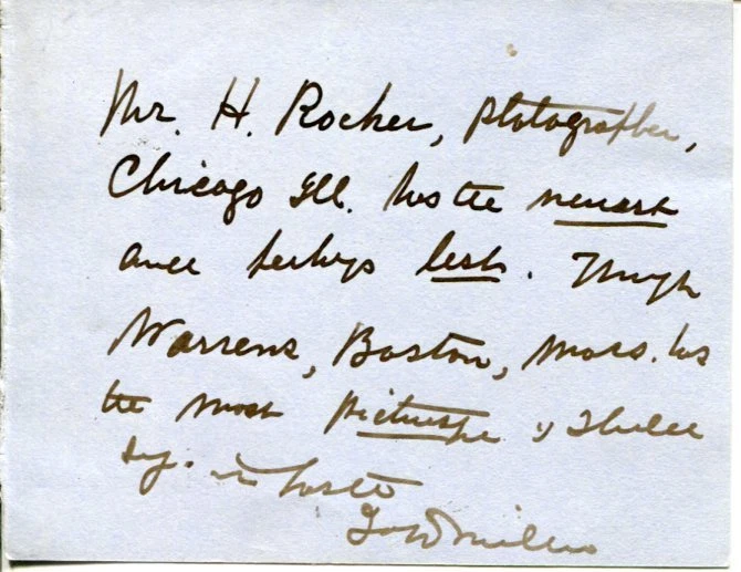 Unknown Photographer Signed Autograph 1879 Note Henry Rocher Content